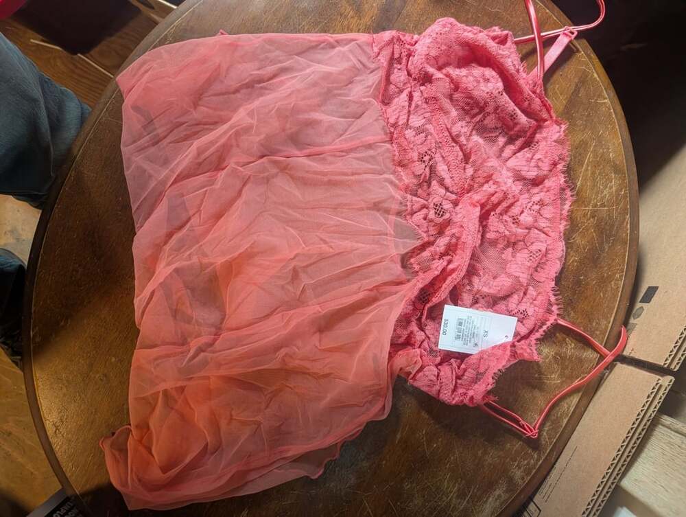 Auden Straight Neck Lingerie Babydoll Slip Dress Size XS Coral